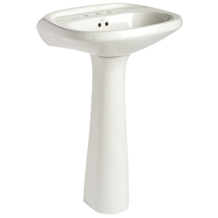 Mansfield Plumbing Products Verona 26'' Tall White Vitreous China Oval Pedestal Bathroom Sink